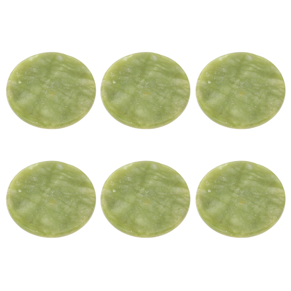 6pcs Jade Stones Eyelash Extension Glue Pallets Holder Round Pallet Pads (Assorted Color)