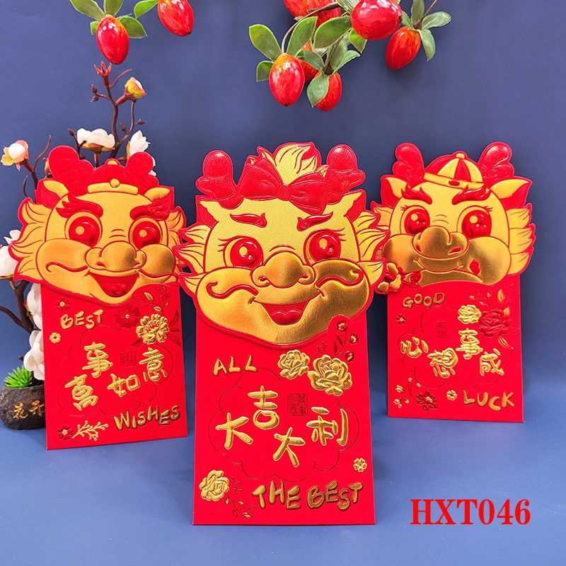 36Pcs Zodiac Year of Dragon Envelopes Portable Red Packets Delicate Year Money Pouches