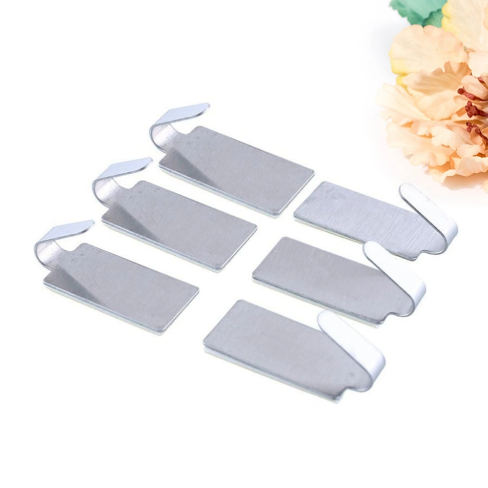 12pcs Stainless Steel Hooks Adhesive No Drilling Wall Door Hangers for Coat Towel Keys Bags