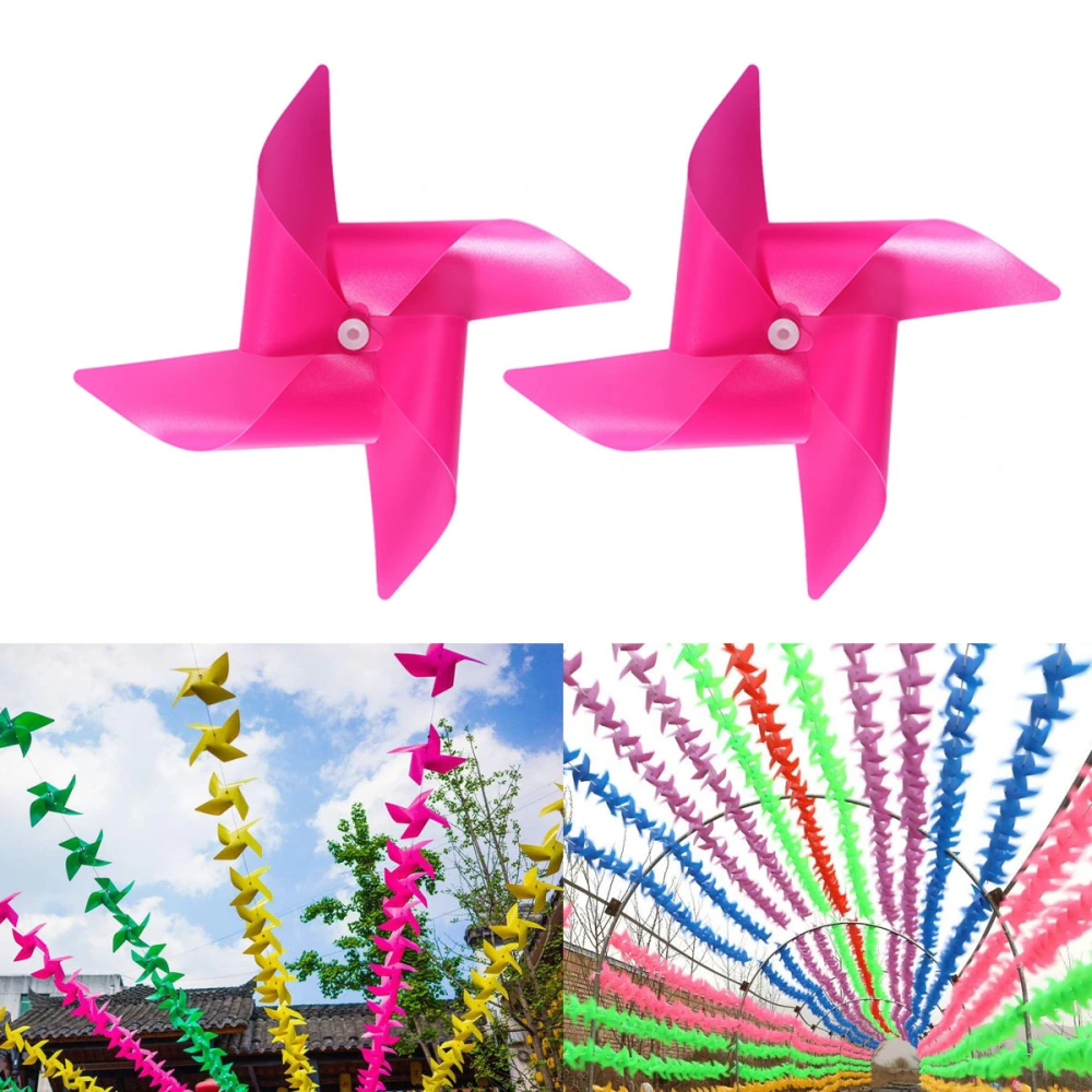 Windmill Bunting Banner Plastic Hanging Garland Decoration Garden Lawn Party supplier (10 Windmills with String Rosy)