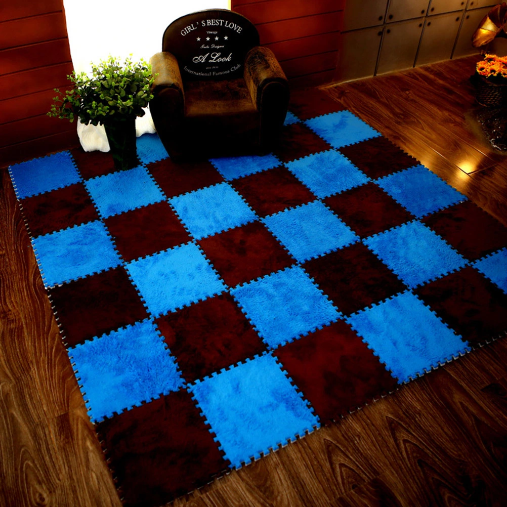 Square EVA Mat Splicing Floor Mat Child's Crawl Mat Carpet Bedroom Mat (Coffee)