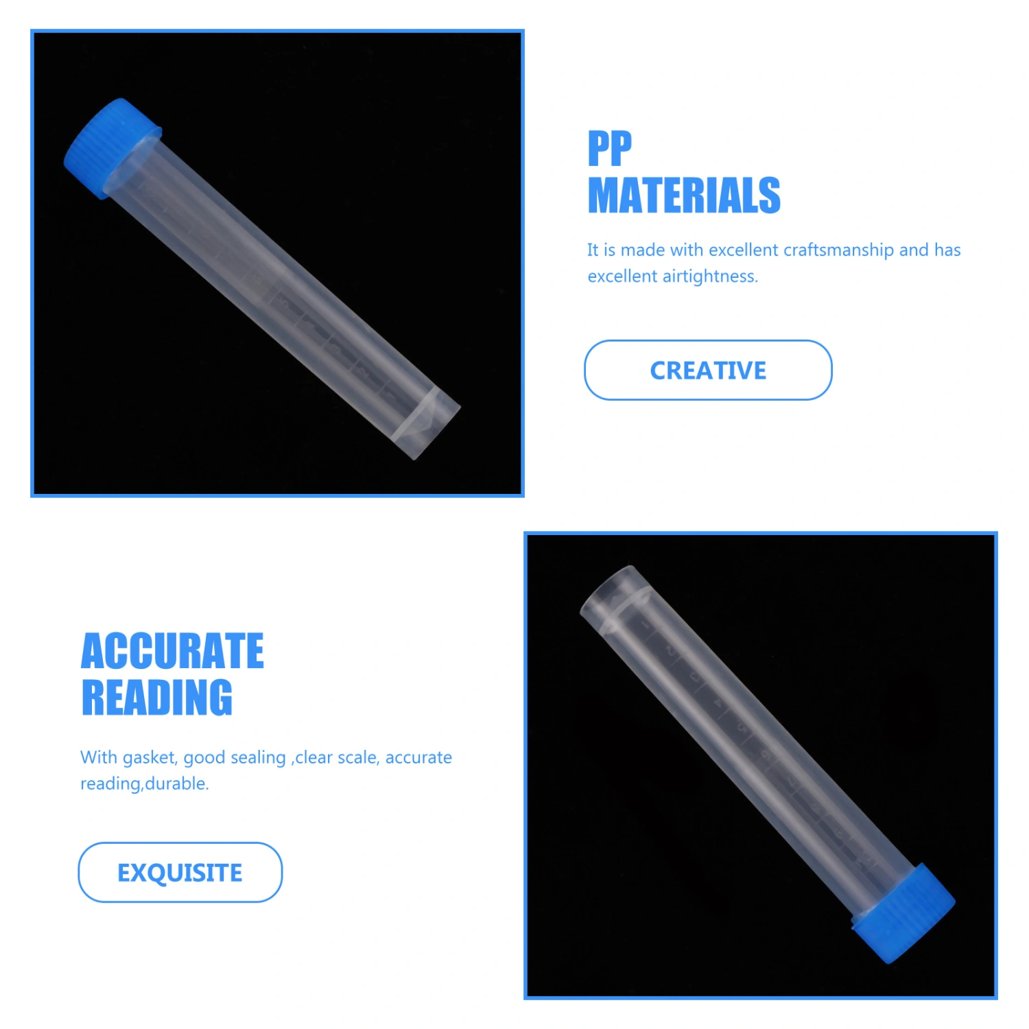 50Pcs Professional Test Tubes Multi-function Sample Tubes Transparent Cryovial Tubes