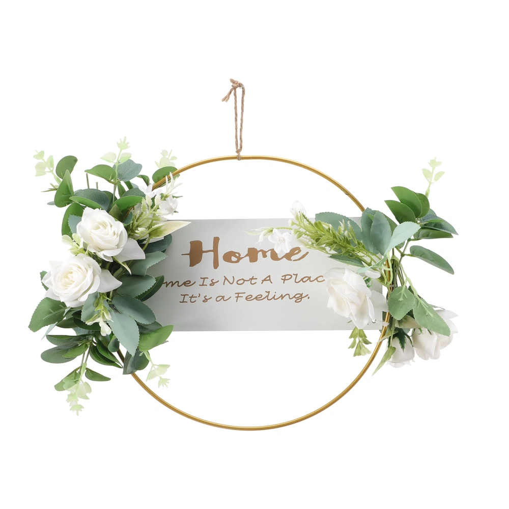 Welcome Sign Door Sign Hanging Wall Flower Garland Decoration Ornament