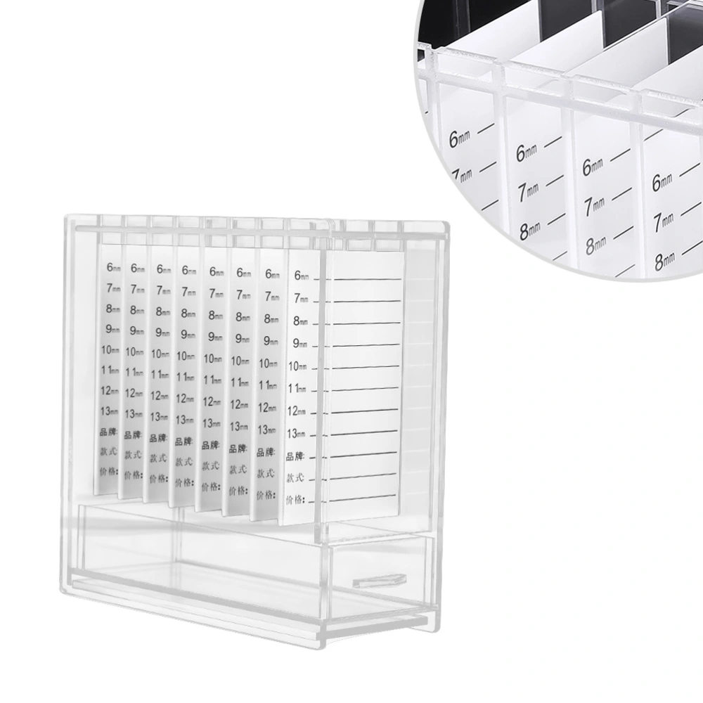 1Pc 8-grid False Eyelash Storage Box Artificial Eyelash Display Rack Drawer Type Fake Eyelash Storage Container