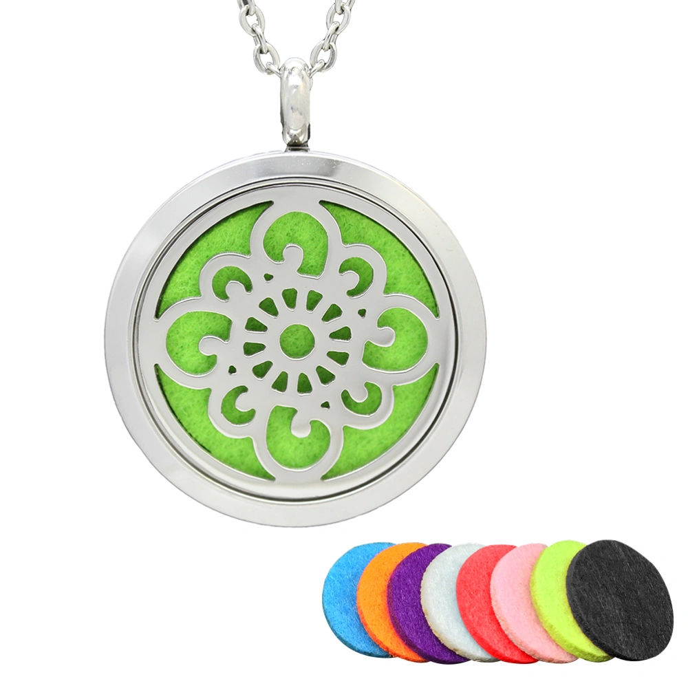 Aromatherapy Essential Oil Diffuser Stainless Steel Necklace Round Locket Pendant (DZ-50)