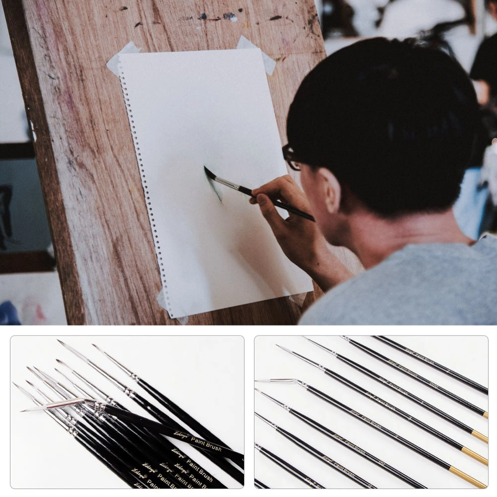 9pcs Practical Brushes Professional Watercolor Drawing Line Pen Art Painting Pen