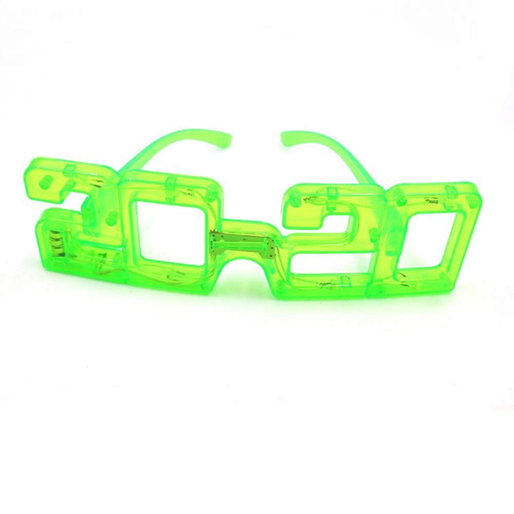 5pcs Luminous Number Glasses Decorative Glasses Party Eye Wear for 2020 New Year Random Color