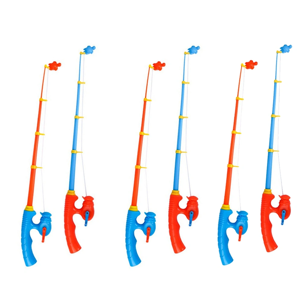 6pcs Plastic Fishing Rod Magnetic Fishing Game Educational Learning Toys