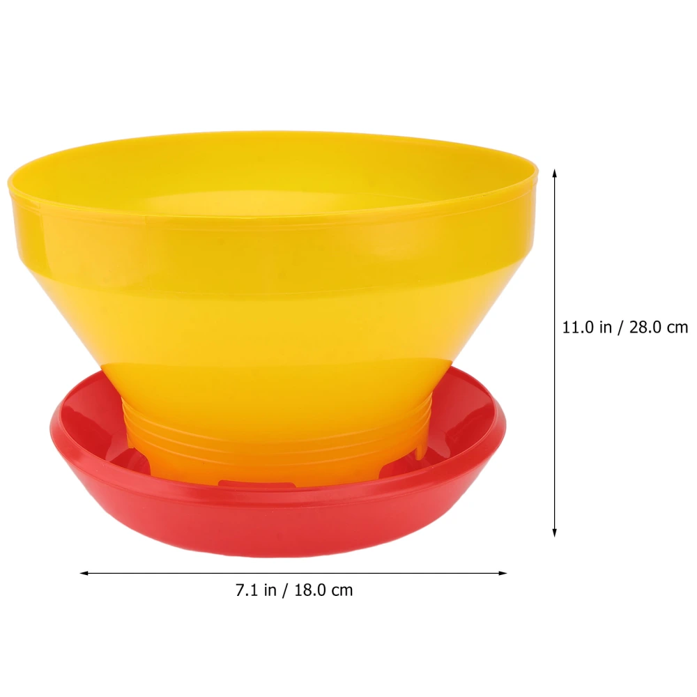 1Pc Automatic Chicken Food Bowl Farm Household Poultry Feed Bucket (Yellow)