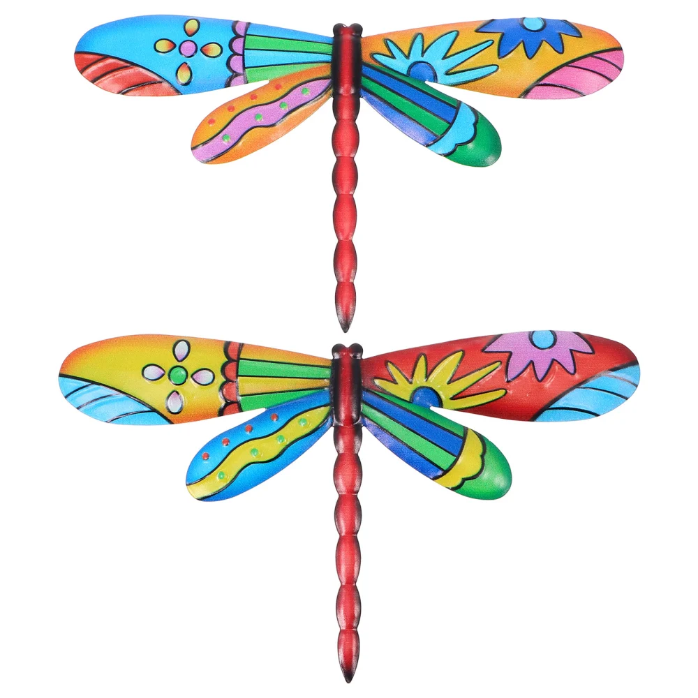 2Pcs Creative Dragonfly Ornaments Exquisite Dragonfly Iron Craft Decors