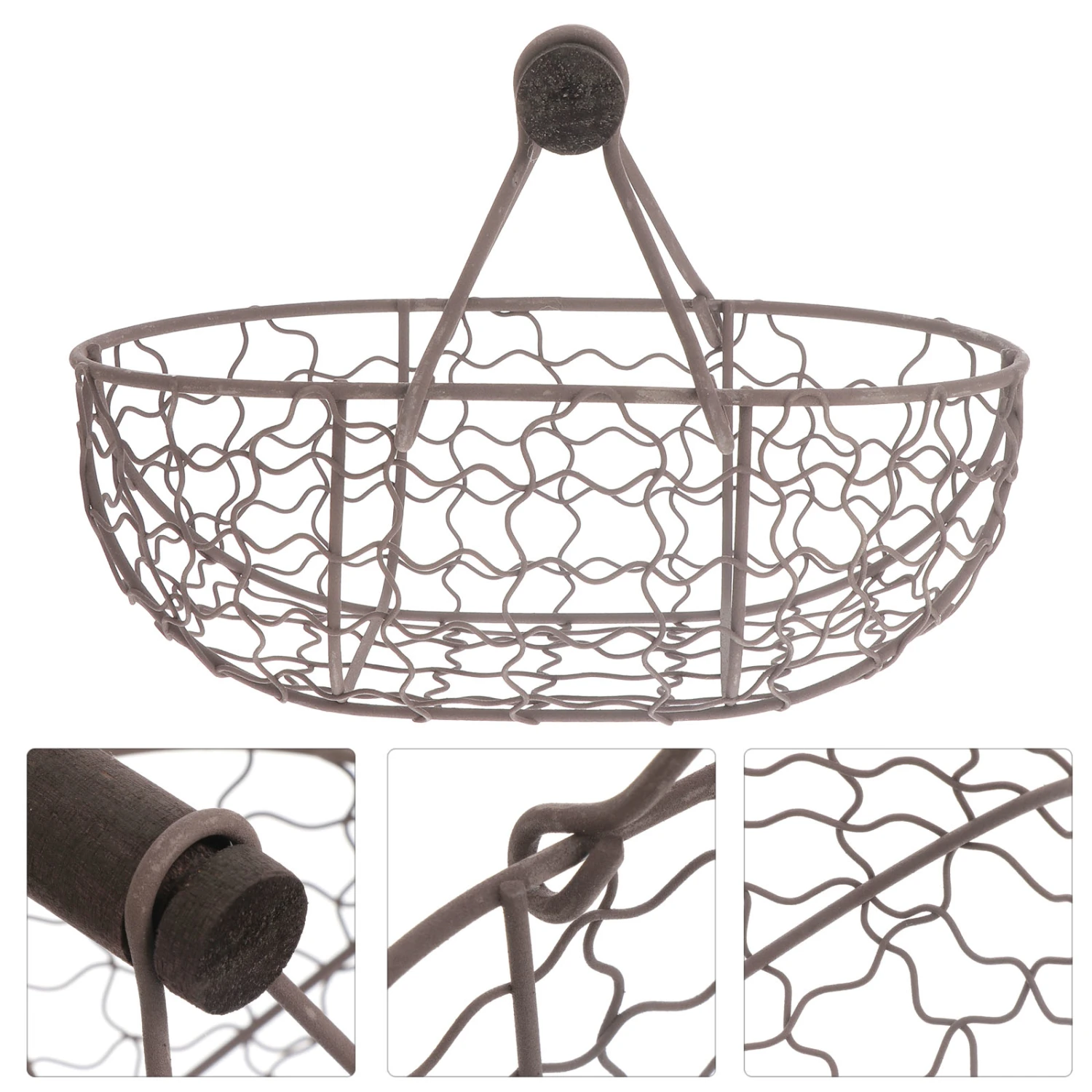 1Pc Iron Storage Basket Snacks Fruit Bread Basket French Fries Serving Tray