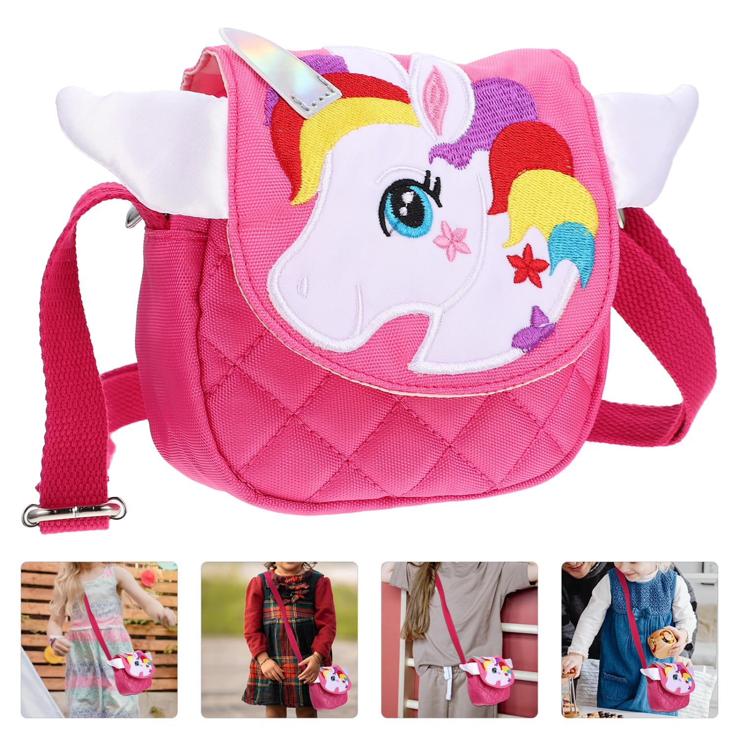 Cartoon Unicorn Crossbody Purse Toddler Unicorn Crossbody Bag Adorable Shoulder Bag