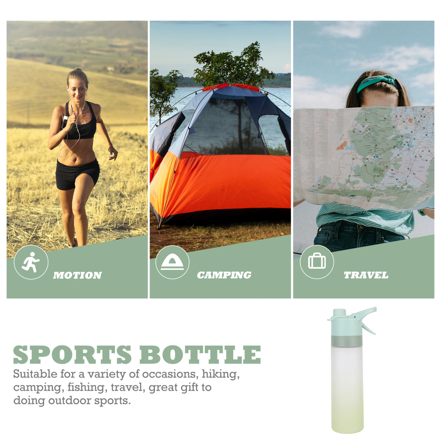 Sports Water Bottle Decorative Water Bottle Portable Outdoor Water Bottle Fitness Water Bottle