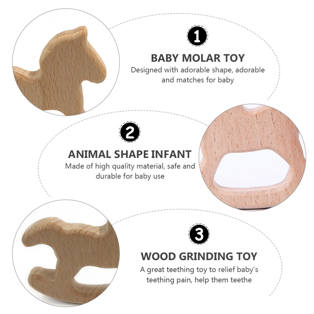 3pcs Baby Molar Toy Animal Shape Infant Toy Wood Grinding Toy DIY Accessories