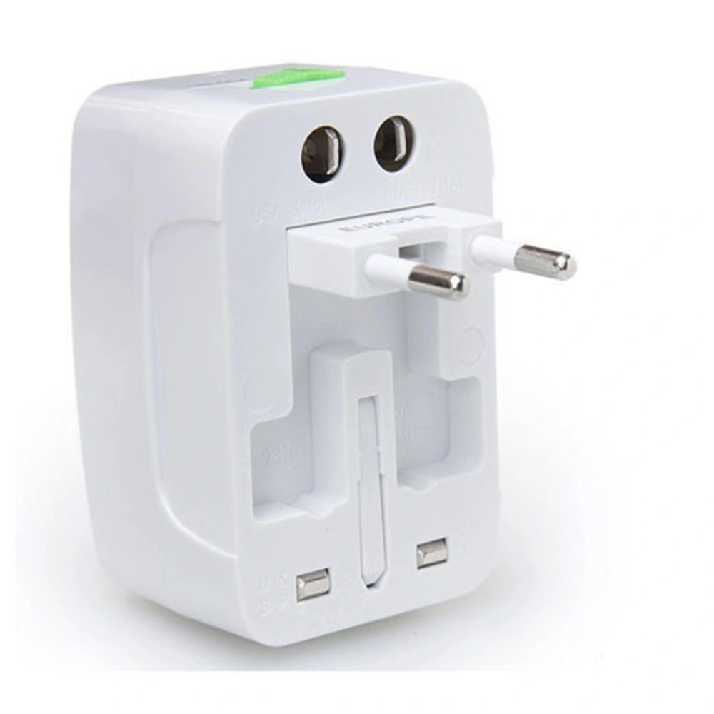 Travel Adapter Worldwide All in One Universal Power Converter AC Power Plug Adapter Power Plug Wall Charger for Charging EU US UK AU Cell Phone Computers (White)