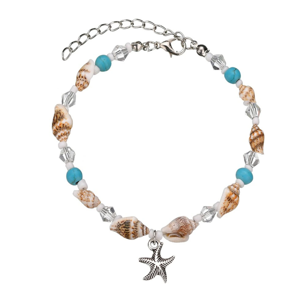 Natural Sea Star Seashell Ankle Chain Bracelet Anklet Casual Sandbeach Conch Foot Chain for Women Girls