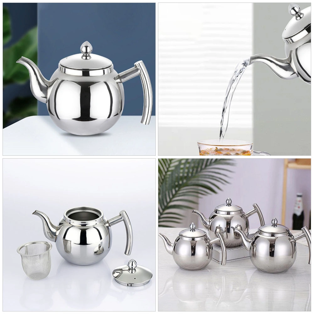 Stainless Steel Tea Pot with Strainer Kitchen Tea Pot for Loose Tea Water Kettle