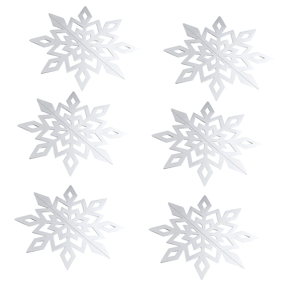 2 Sets/7pcs Christmas Banners Snowflake Design Bunting Festival Paper Pendant