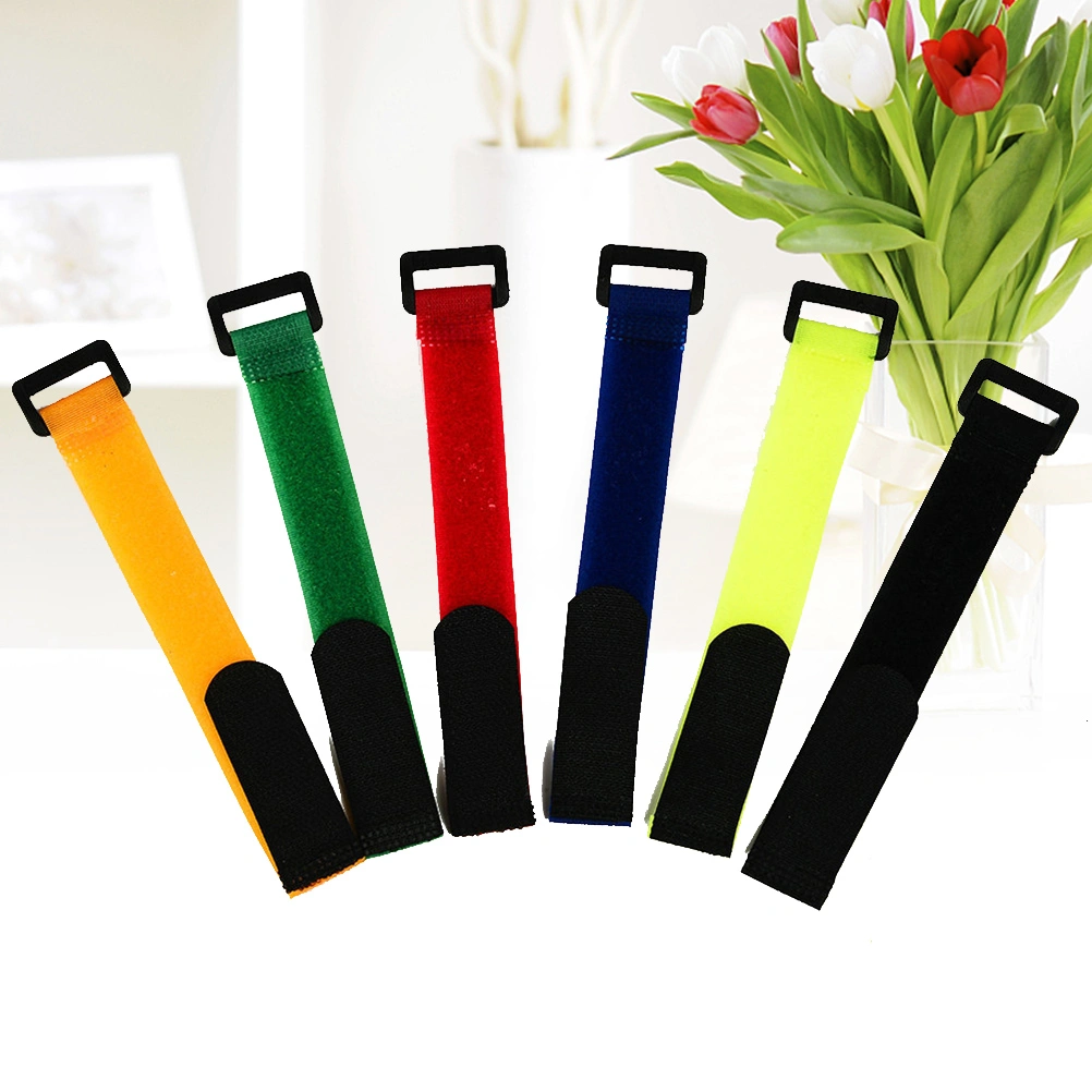 6 PCS Hook and Loop Straps Reusable Fastening Cable Straps and Cable Ties Set (20 x 3cm)