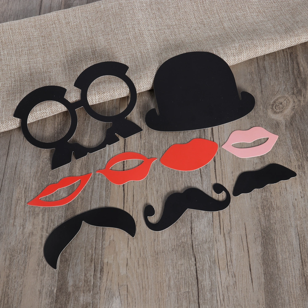 31PCS Birthday Wedding Party Photo Booth Props Beards Red Lips Bow Ties Eyeglasses DIY Creative Pose Sign Kit For Baby Shower Party Birthdays Festivals Baby Shower Wedding Accessories Decoration