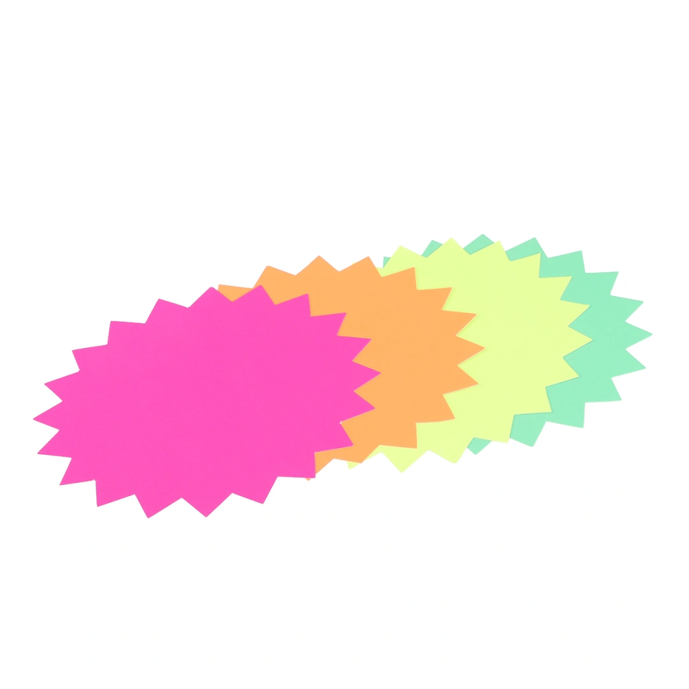 80Pcs Explosive Sign Explosion Sticker Blank Advertising Paper Supermarket Price Tag(Yellow, Green, Pink and Orange)