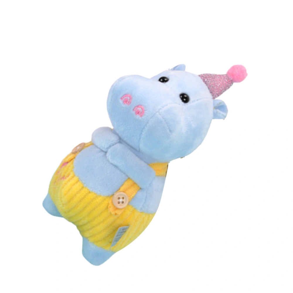 Hippo Doll Toy Plush Hanging Pendant Doll Key Chain Adorable Keyrings Creative Pendant Sky-Blue