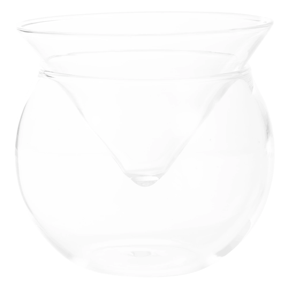 170ML Triangular Glass Salad Bowl Fruit Bowl with Dry Ice Container (No Hole)