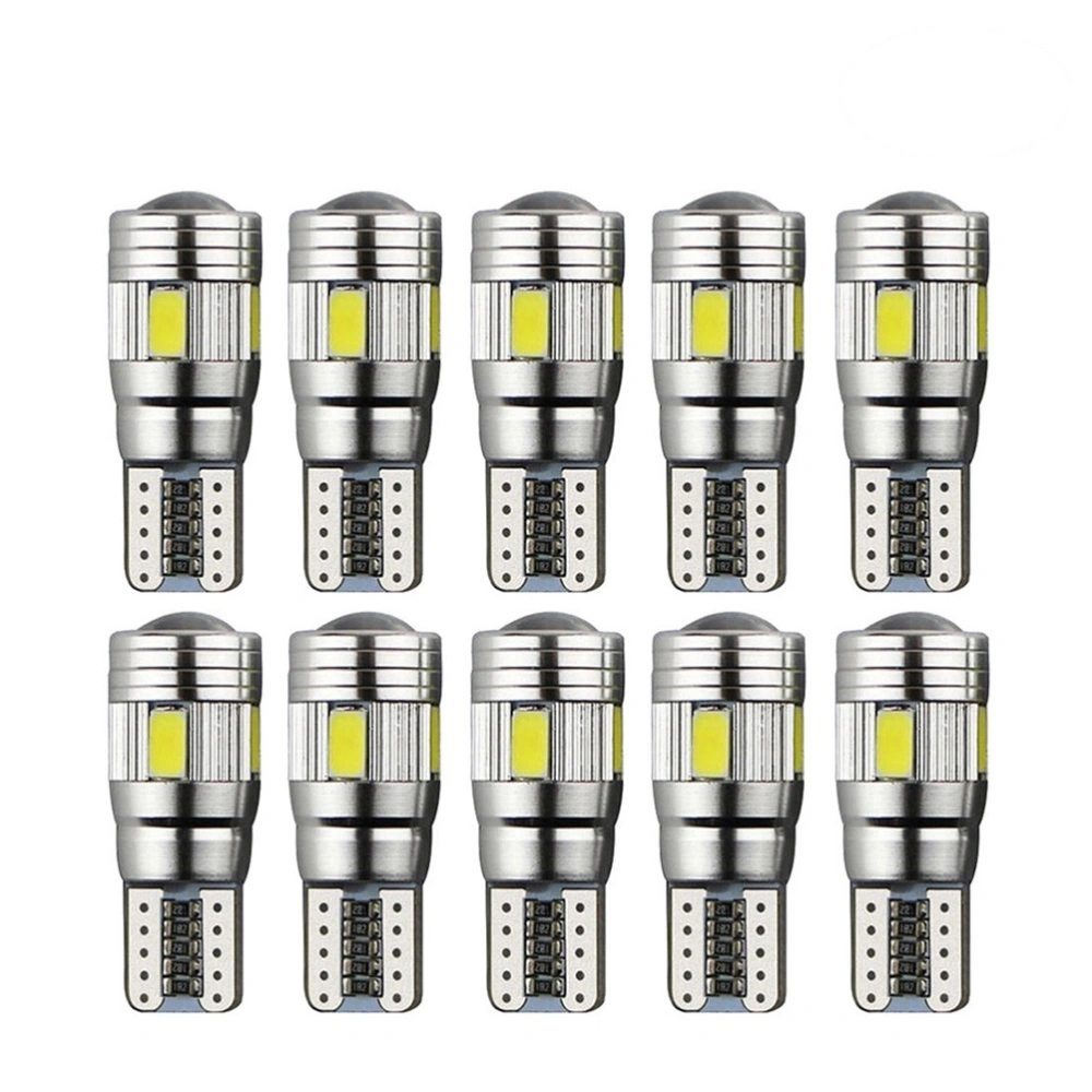 10PCS Super Bright T10 Car Bulbs LED Canbus Error Free Lamp 6 SMD Blue Side Light