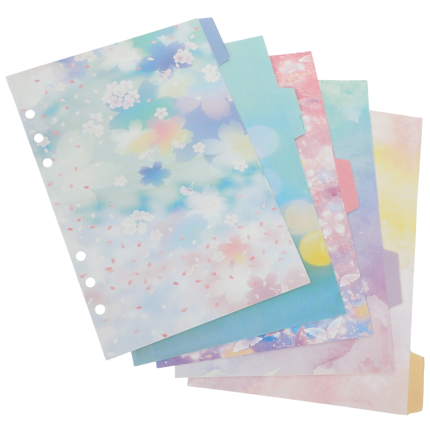 5 Sheets Book Binder Dividers Notepad Dividers Detachable Notebook Page Dividers Organizers(A5)