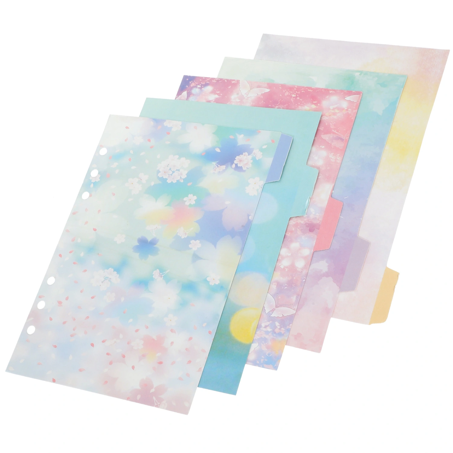 5 Sheets Book Binder Dividers Notepad Dividers Detachable Notebook Page Dividers Organizers(A5)
