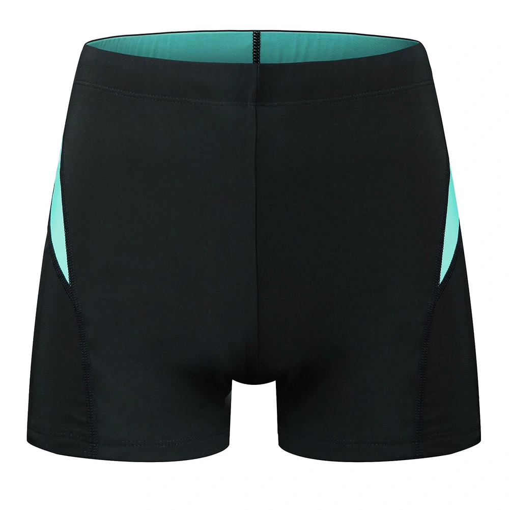 Outdoor Men Swimwear Beach Swimming Trunks Elastic Boardshort One Piece Swimsuit Swimming Supplies (Black Sea Blue, 2XL)