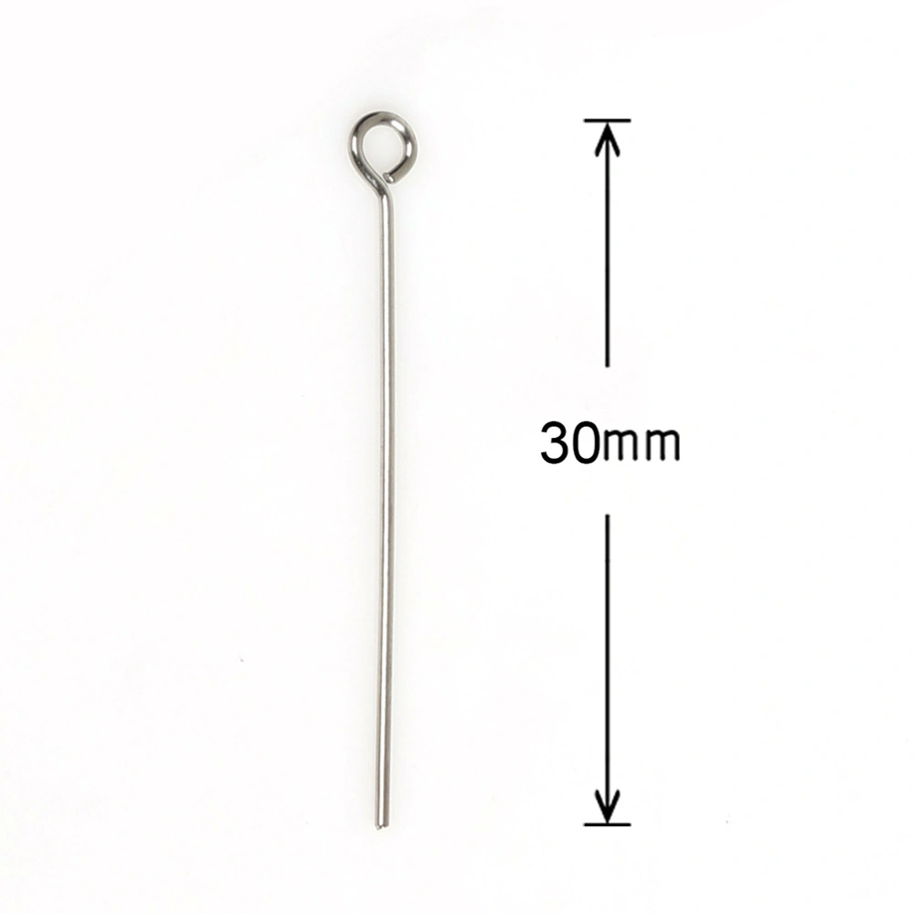 1200pcs DIY Jewelry Making Needle Accessory Stainless Steel Nine Word Needle Sturdy Open Eye for Craftsman Use Silver