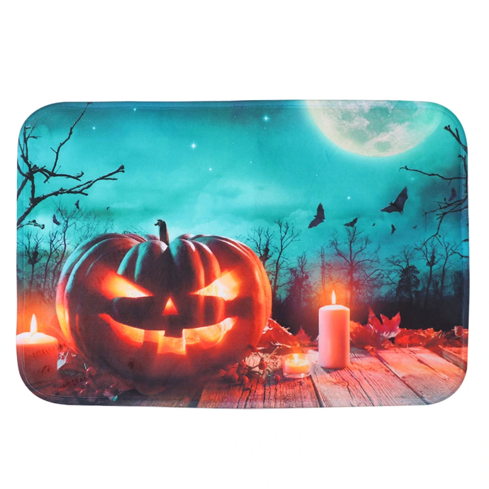 1 Pc Halloween Pumpkin Doormat Flannel Printed Floor Mat Indoor Rug Hallowween Supplies Halloween Decorative Doormat