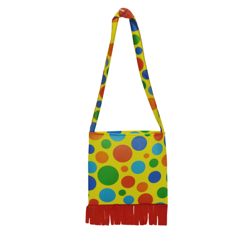 Circus Clown Shoulder Bag Colorful Dots Costume Accessory Halloween Party Cosplay Prop