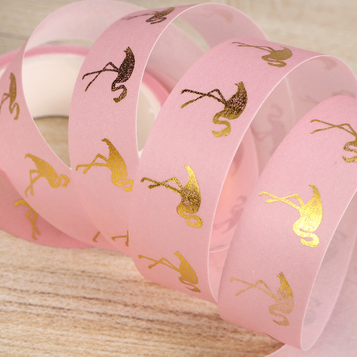 1Pc Hot Stamping Washi Paper Tape DIY Decorative Tape Crafts Gift Packing Band Scrapbook Diary Ornament (Flamingo Pattern)
