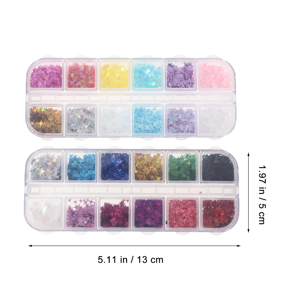 2 Sets Nail Glitter Paillette Manicure Glitter Sequin Nail Sticker Sequins