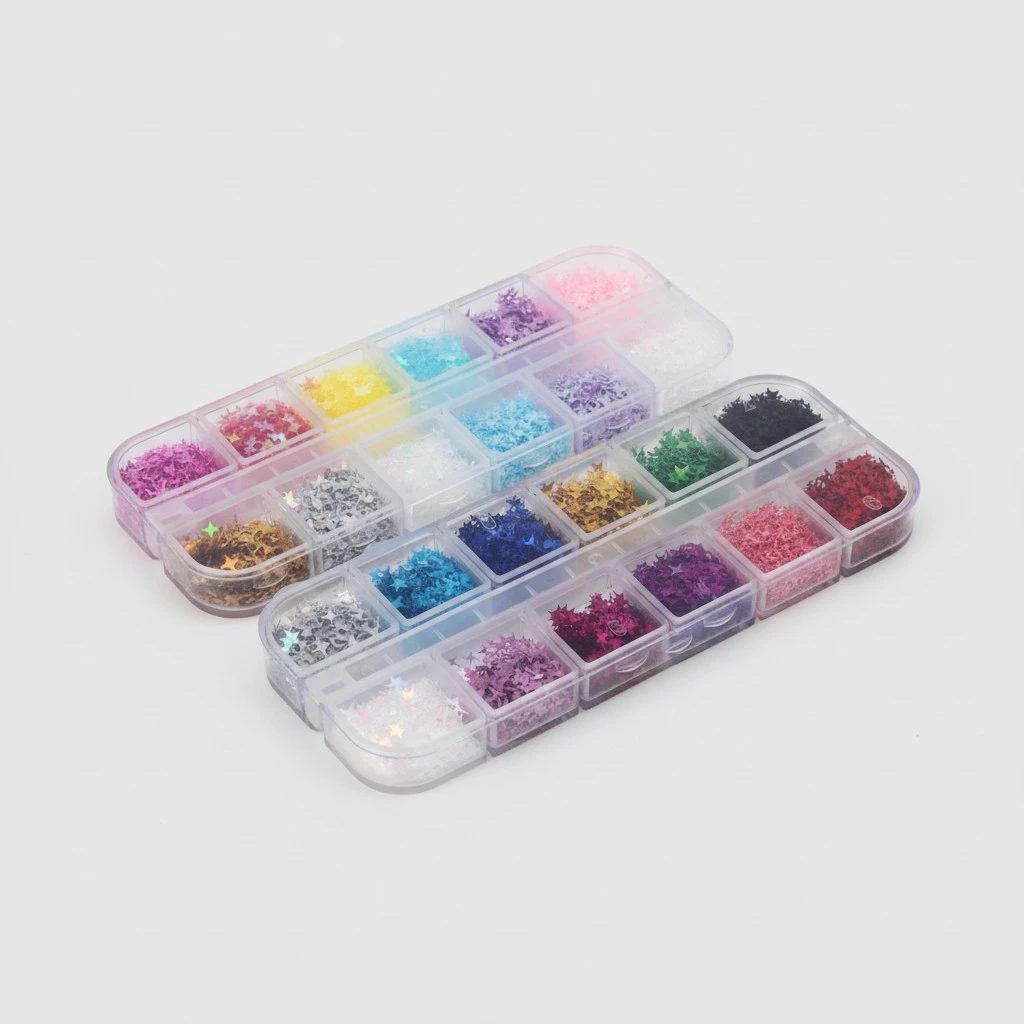 2 Sets Nail Glitter Paillette Manicure Glitter Sequin Nail Sticker Sequins