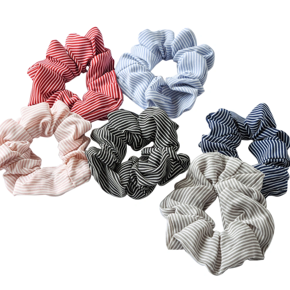 6pcs Cloth Art Hair Bands Stripe Hair Rope Ponytail Holders Hair Accessories for Women Girls