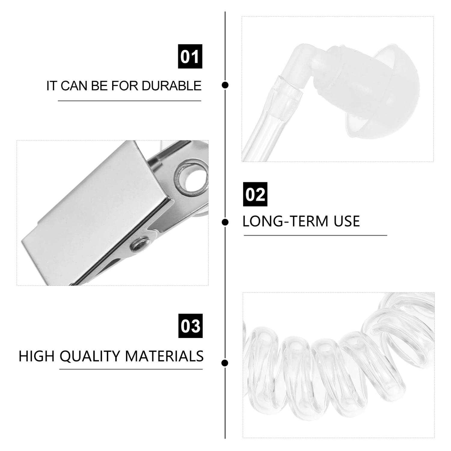 2pcs Acoustic Tube Earpiece Replacement for Two Way Radio Walkie Talkie Earpiece