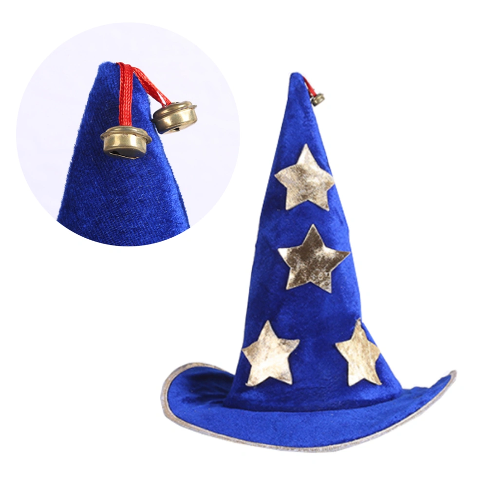 1pc Halloween Headdress Props Witch Hat Magician Hat Pentagram Sponge Circle Spiked Hat (Blue)