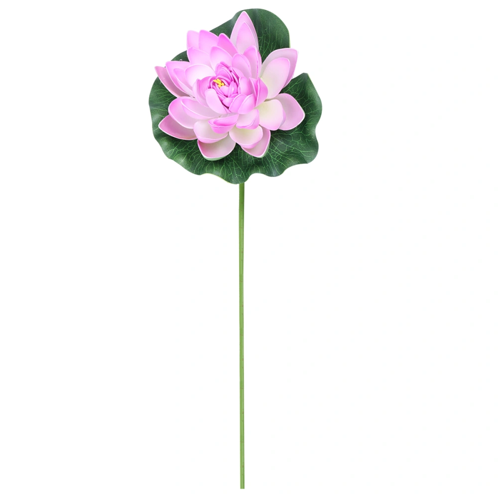 Fake Lotus Ornament Fake Lotus Leaf Ornament Colorful Beautiful Water Lily Ornament for Home Store (17cm Purple)