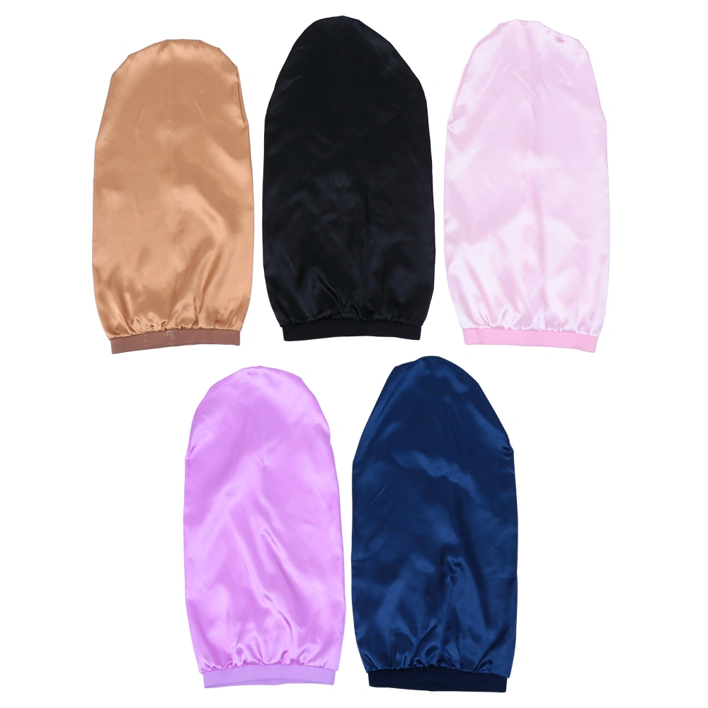 5Pcs Long Satin Sleep Loose Sleeping with Elastic Band for Women