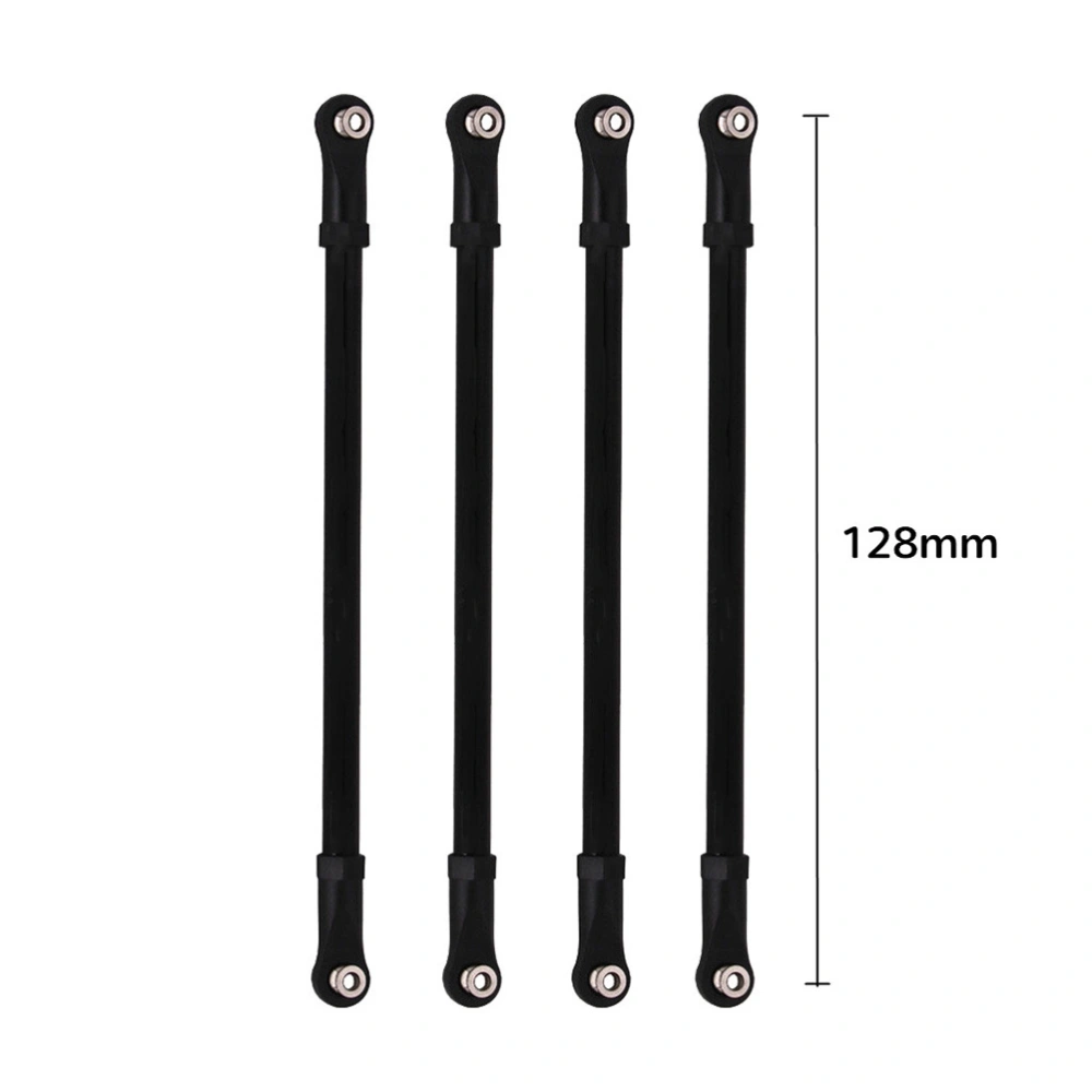 8PC/Set Aluminum Alloy Pull Tie Rod 1/10 RC Model Toy Car Metal Spare Part Compatible with Wrangler SCX10 (Black)