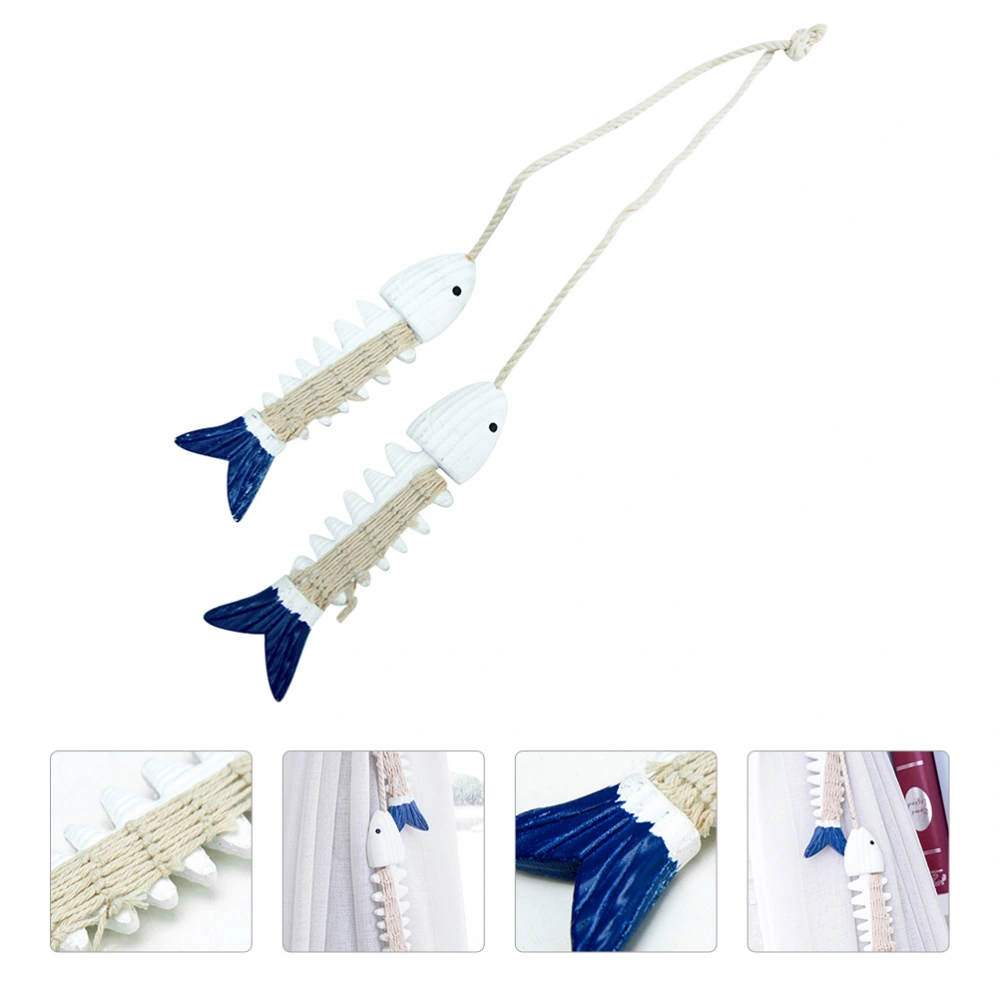 1pc Curtain DIY Strap Retro Wood Fish Shape Tieback Curtain Decorative Holder