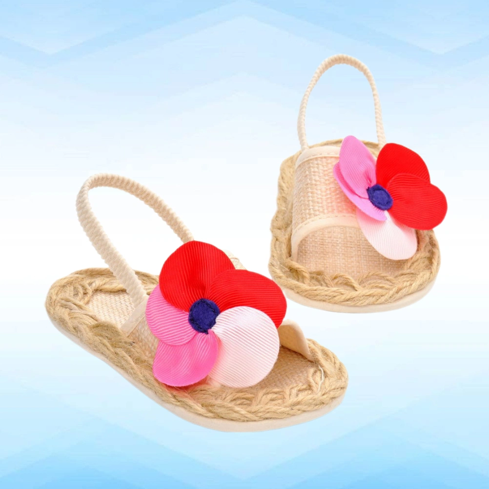 1 Pair Soles Breathable Baby Shoes Vine Grass Flower Sandals for Baby Wearing 3 Yard Inner Length 13cm