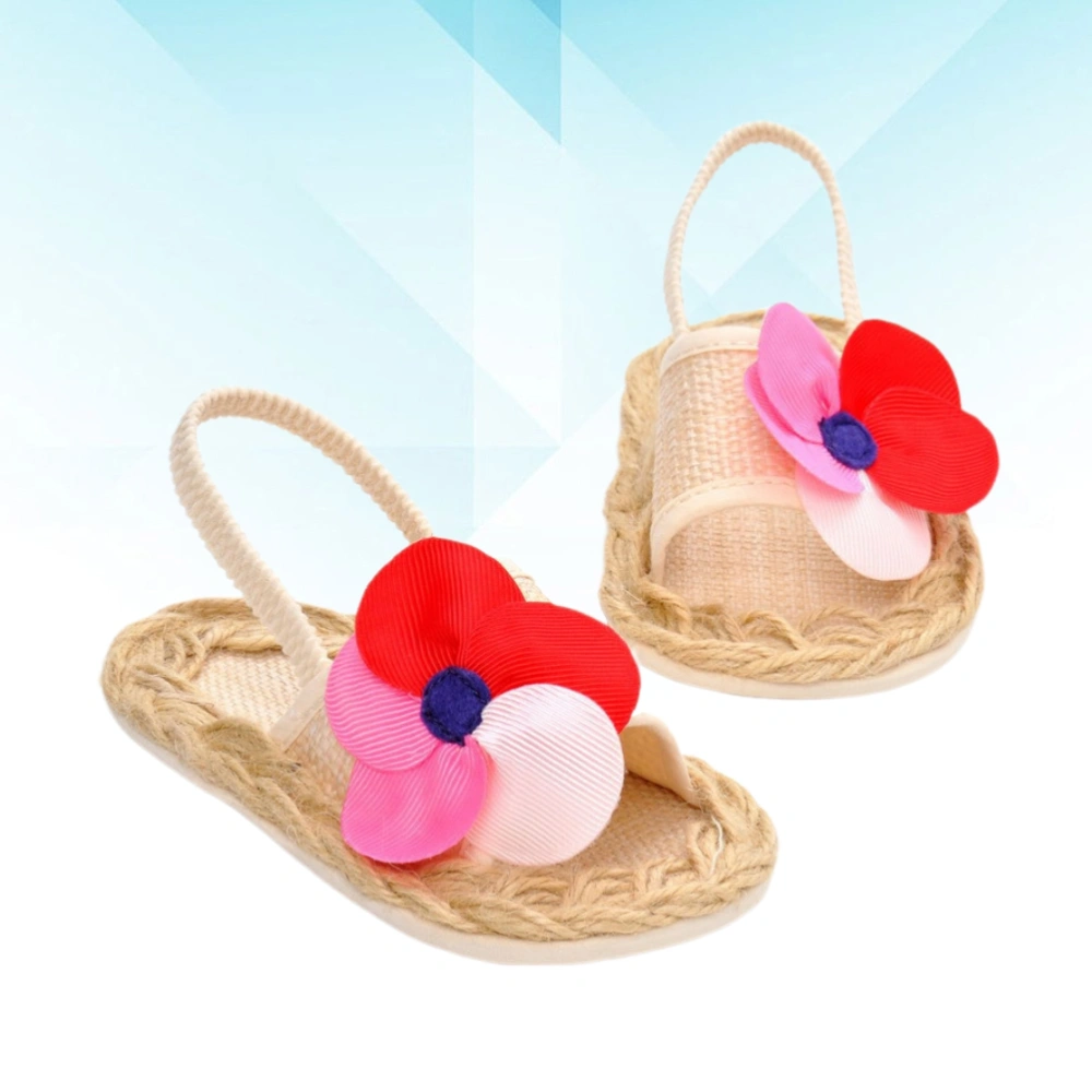 1 Pair Soles Breathable Baby Shoes Vine Grass Flower Sandals for Baby Wearing 3 Yard Inner Length 13cm