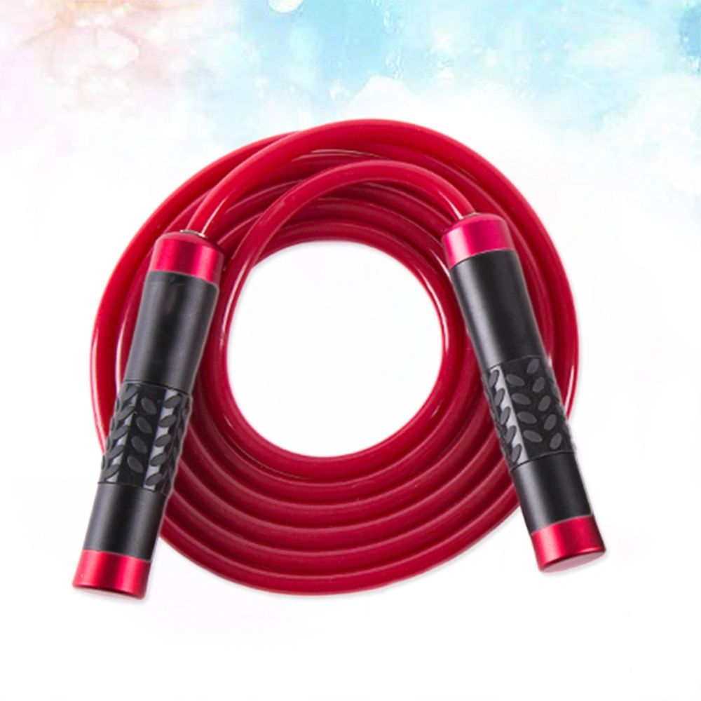 Aluminum Alloy Handle Weighted Skipping Rope Adjustable Weight Bearing Jump Rope Fitness Equipment for MMA Workout Training (Red)