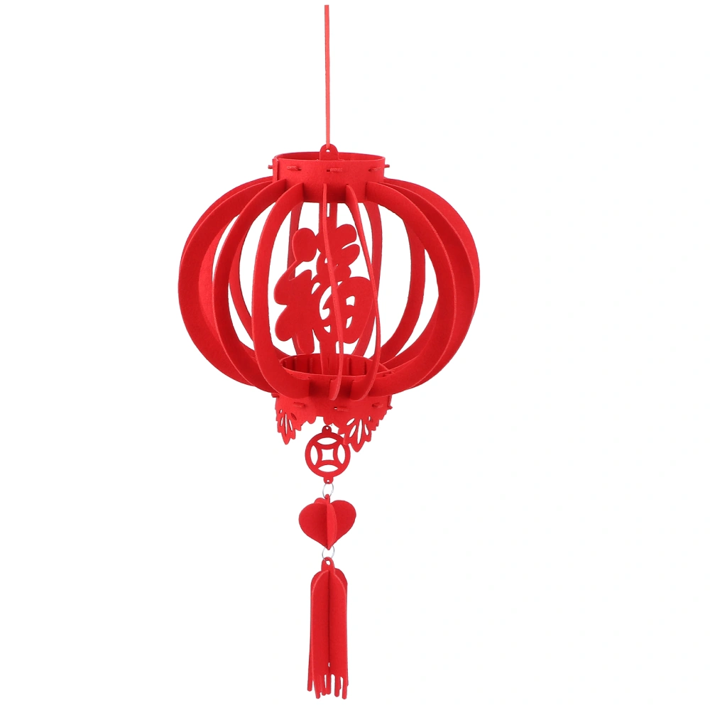 1Pc Spring Festival Lantern Decorative Hanging Lantern Party Scene Layout (Red)