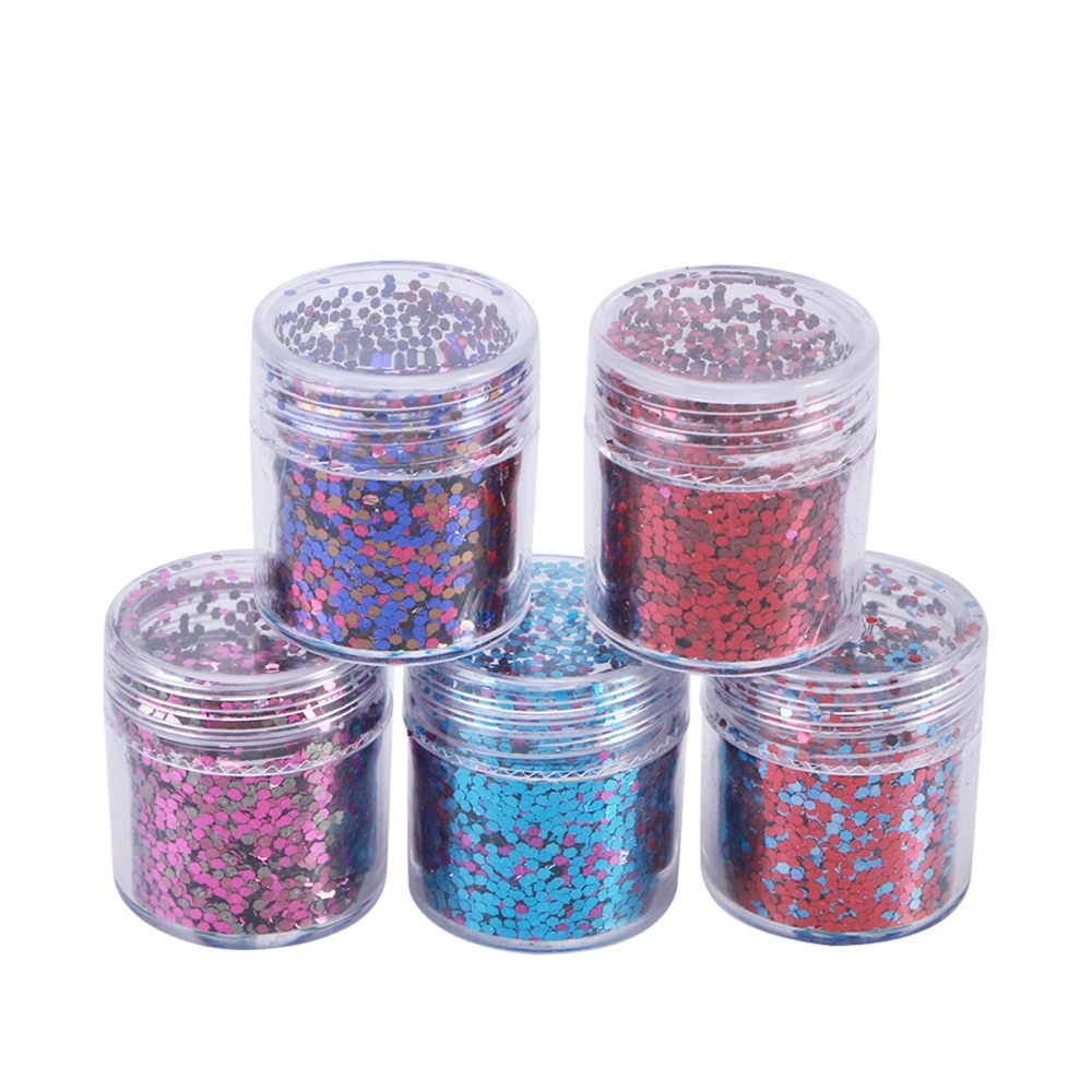 5pcs 1mm Nail Glitter Sequins Hexagons Cosmetic Paillette for Face Body Hair Nail Art