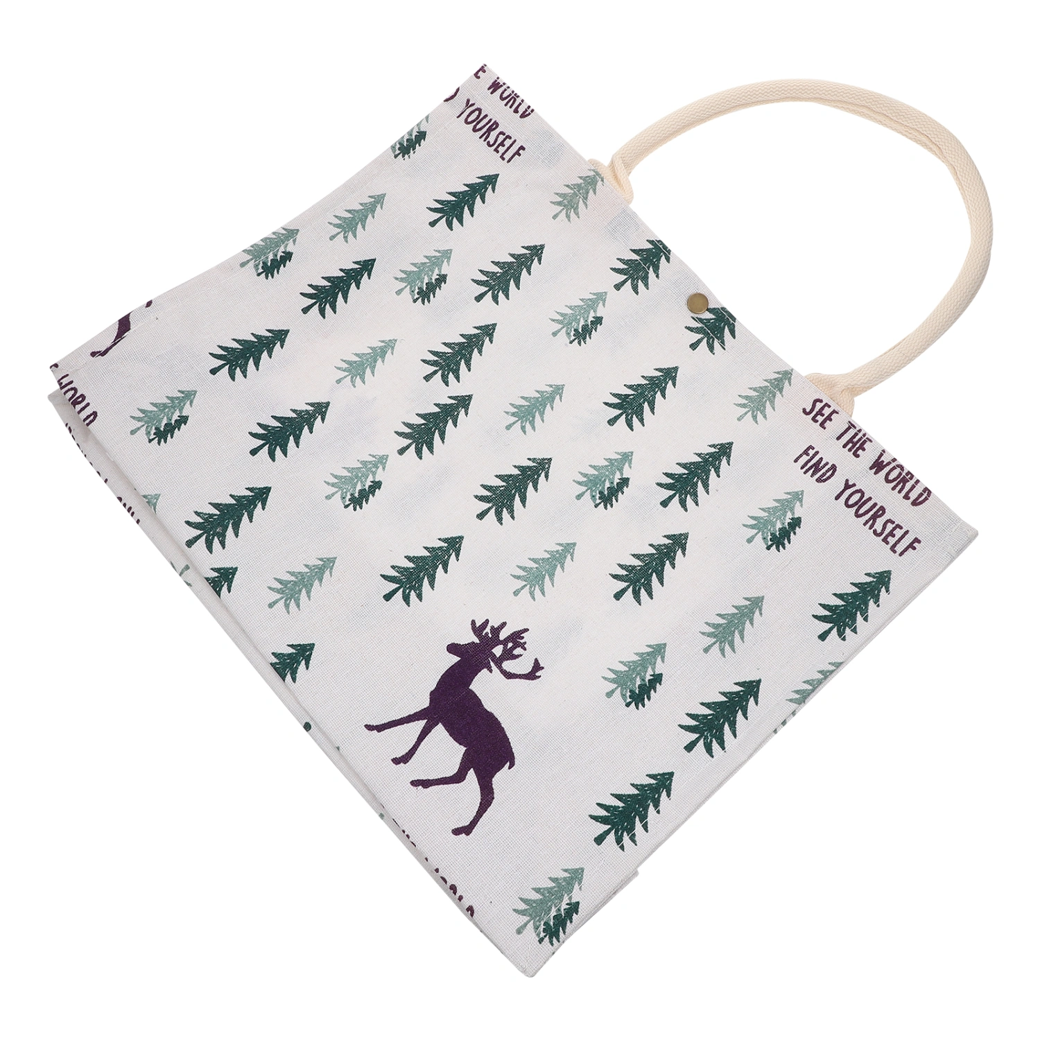 1pc Portable Shopping Bag Canvas Storage Tote Bag Portable Storage Pouch
